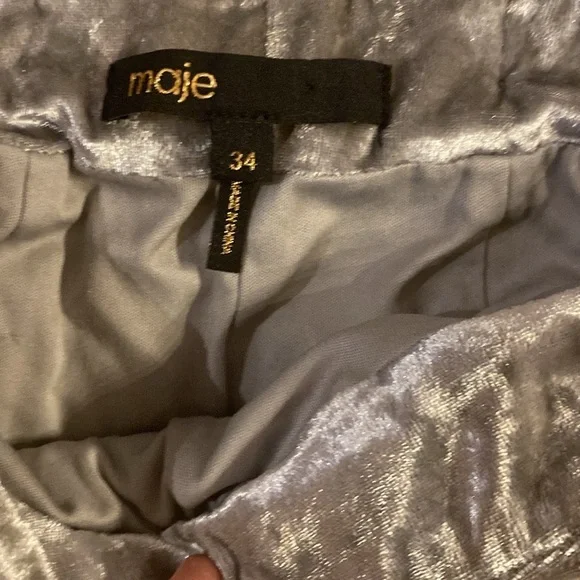 MAJE Woman's Velvet set of top&trousers with sequin embroidery size 1 NWOT